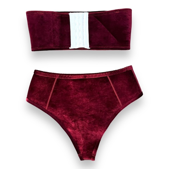 Hoaka Swimwear Sara Wine Velvet Bikini Set - Picture 4 of 8